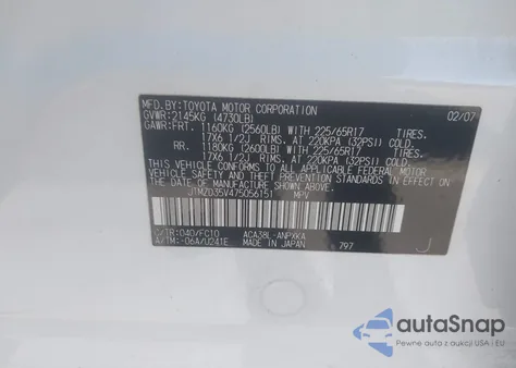 2007 Toyota Rav4 from USA, damaged, VIN JTMZD35V475056151